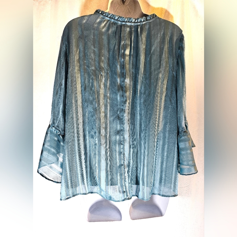 3/$20 Lauren Conrad L Tie Neck Ruffled Top - Picture 2 of 9